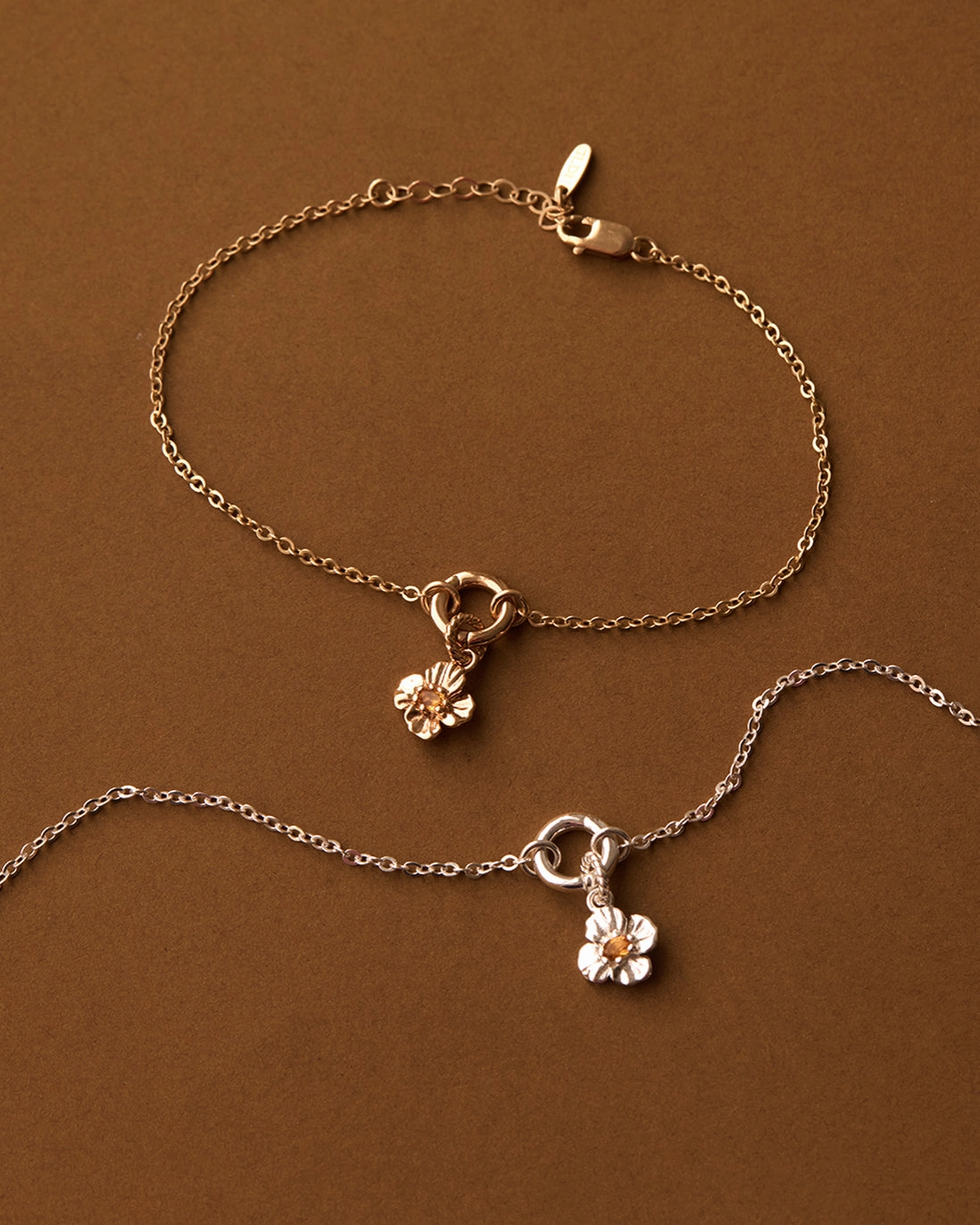 Dainty Touch California Poppy Charm Bracelet