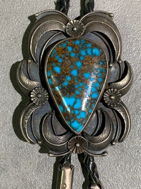 Carl Luthy Shop Navajo Turquoise Sterling Silver Bolo Lifestyle Fit Delicate Piece
