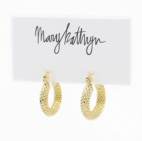 Lustrous Trinket Carol Textured Hoops