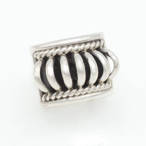 Pricilla Apache Navajo Handmade Sterling Silver Ring (Size 6) Modern Layer