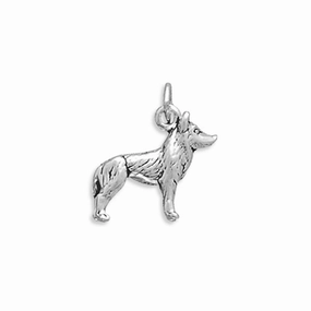 high contrast Dog Breed - Husky Charm Sterling Silver - Made in the USA
