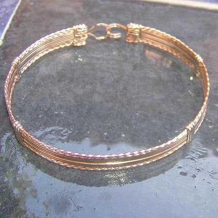 Bold 14kt Gold Filled Wirewrapped Stackable Bracelet  TTSSSSSSTT Money Saver Standard View