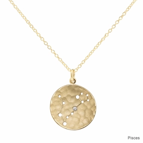 Celestial Sign Necklaces - 18k Gold   Diamond Refined Piece spring look