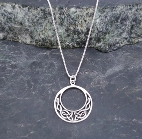 Seasonal Finish Sophisticated Shine Celtic Knot Sterling Silver Cut Out Pendant