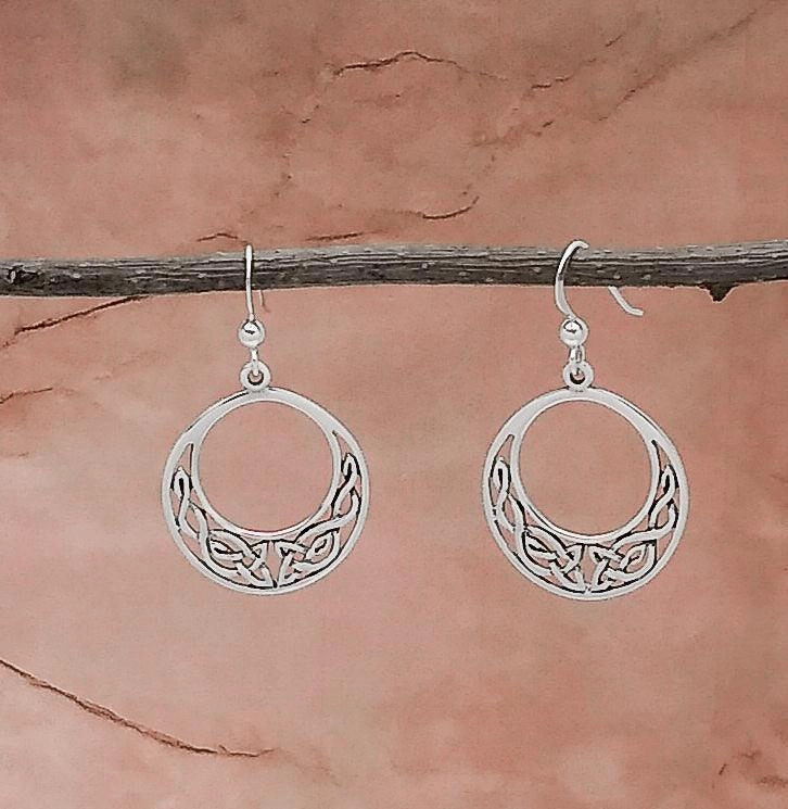 Celtic Sterling Silver Cutout Earrings Elite Accent