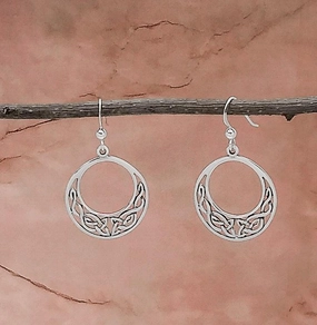 Celtic Sterling Silver Cutout Earrings Elite Accent