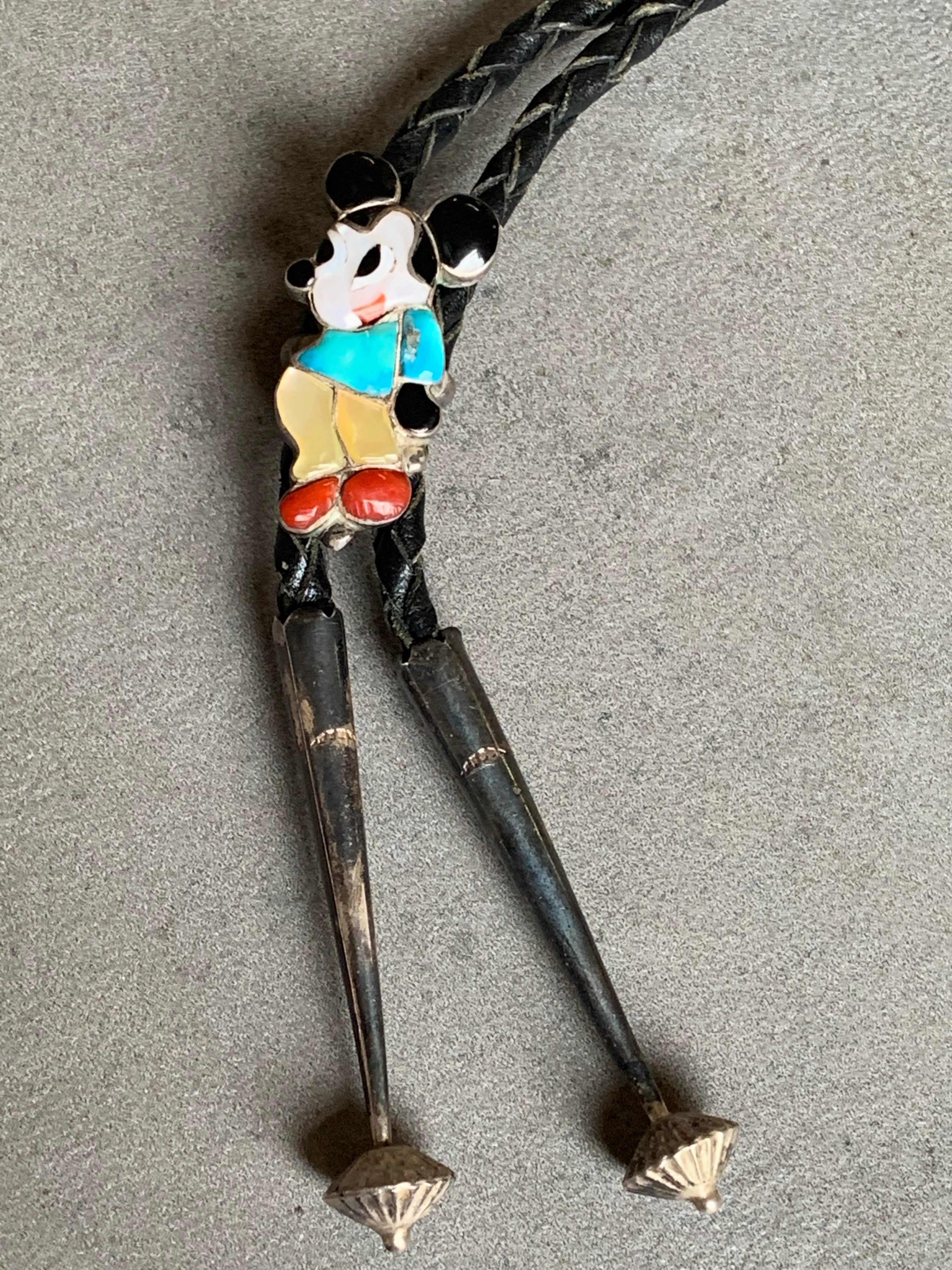 Charles & Mary Ann Poncho Sterling Zuni M Mouse Bolo Lustrous Touch Daily Essentials