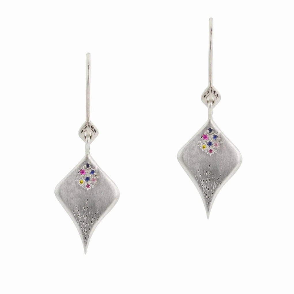 Striking Accent Secret Garden Multi-Sapphire Earrings - Sterling Silver