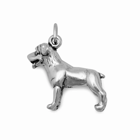 Dog Breed - Rottweiler Charm Sterling Silver, Made in the USA Quick Style Radiant Piece