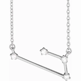 My Brightest Star 14K White Gold Round Shape Diamonds 14K White Gold Necklace (.08ctw) Elegant Choice Affordable Jewelry