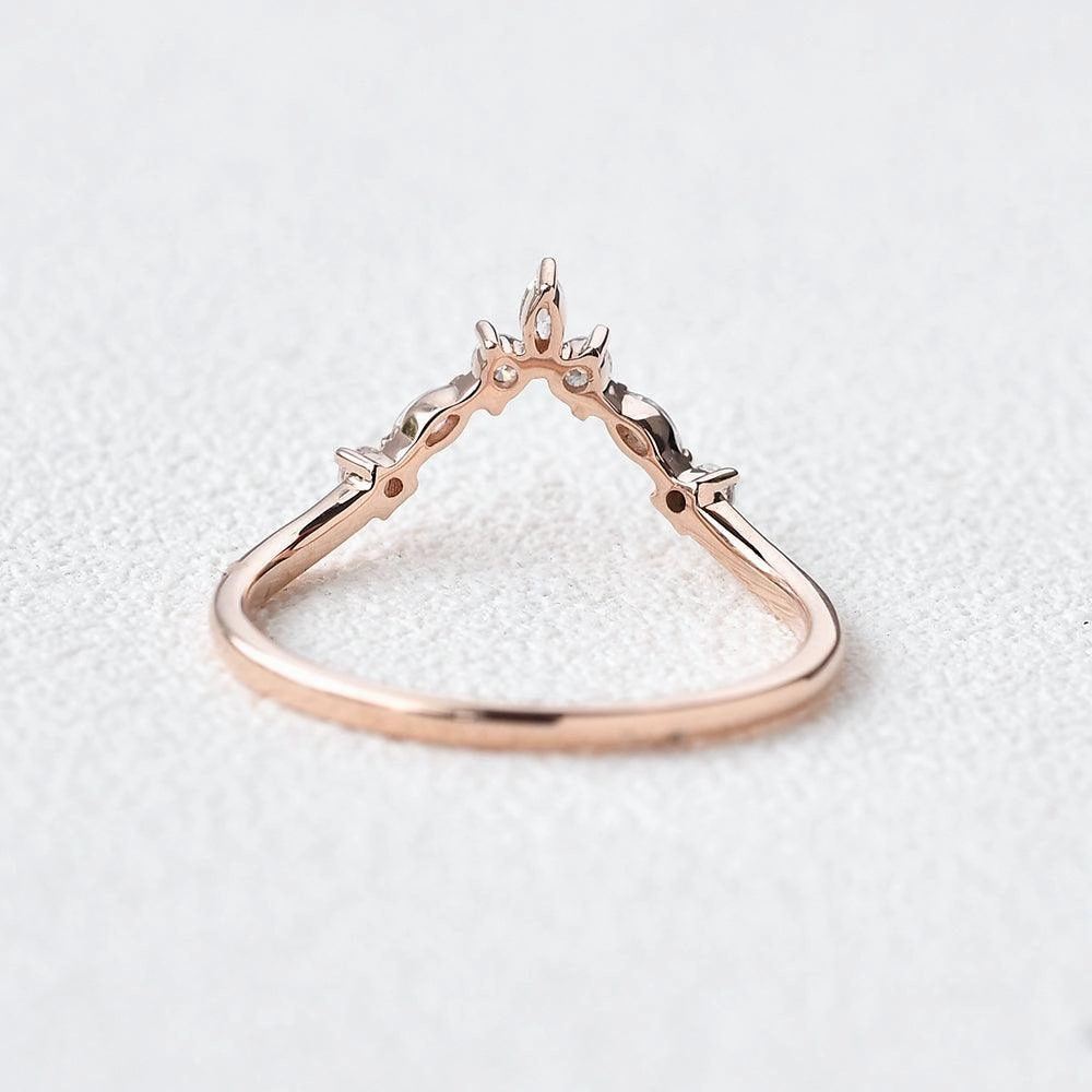 Chevron Band Moissanite Rose Gold Ring Seasonal Pick