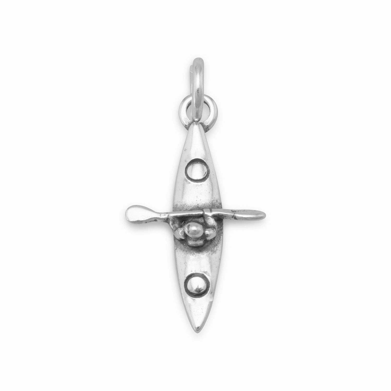 Kayaker Boat Kayak Charm Water Sports Sterling Silver Sophisticated Jewelry