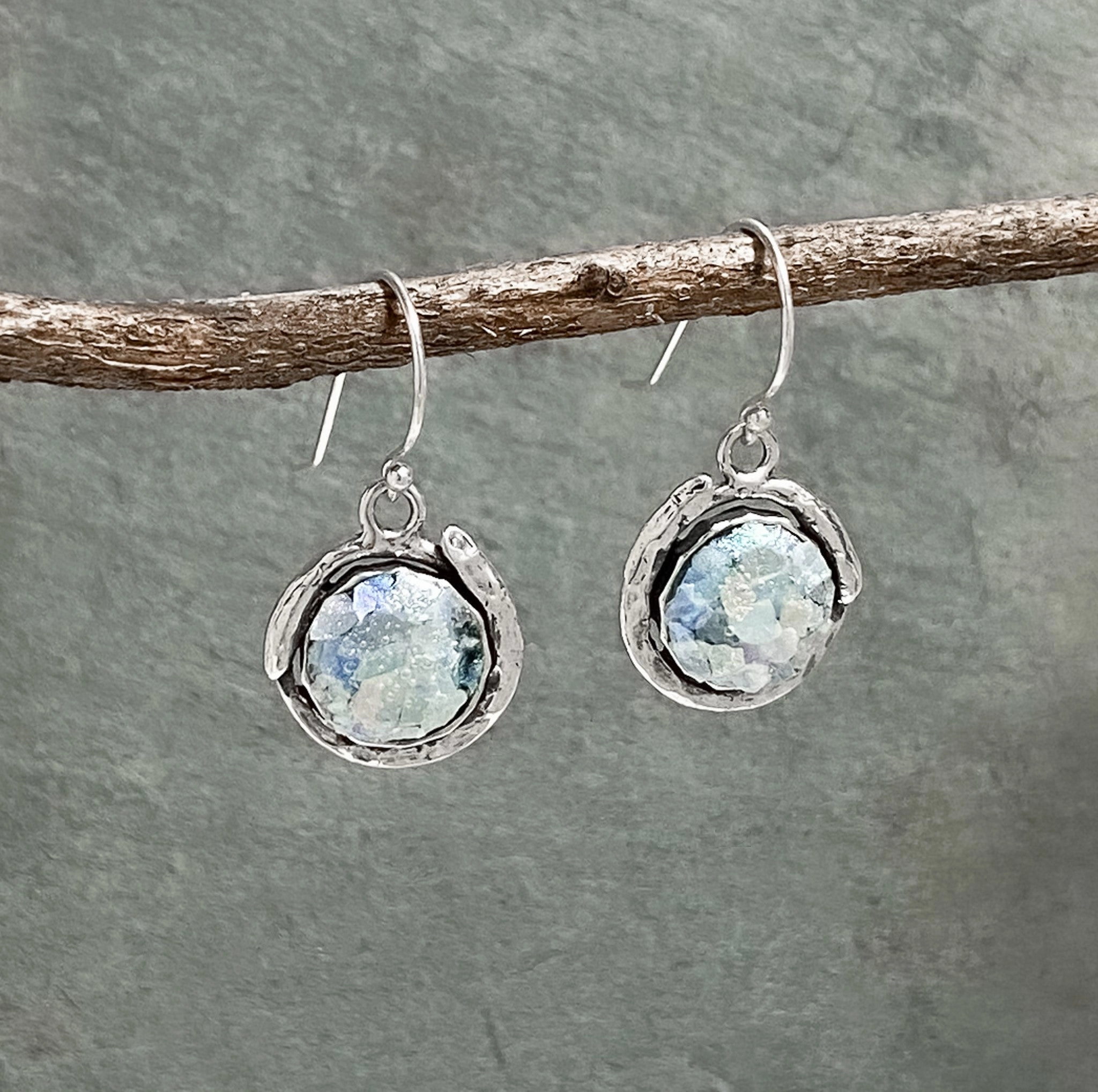 Roman Glass Earrings In Sterling Silver Bold Option