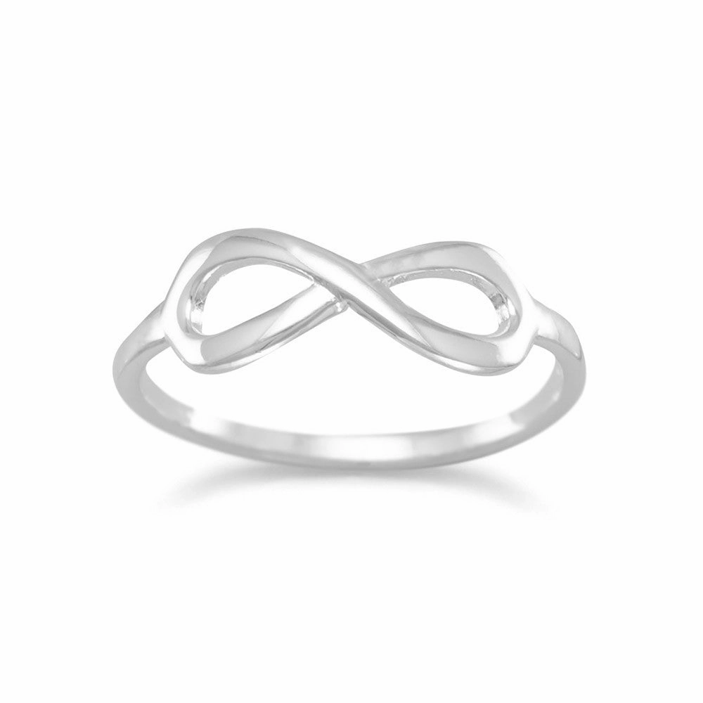 Symbolic Form Office Present Infinity Ring Polished Sterling Silver Sizes 4-11