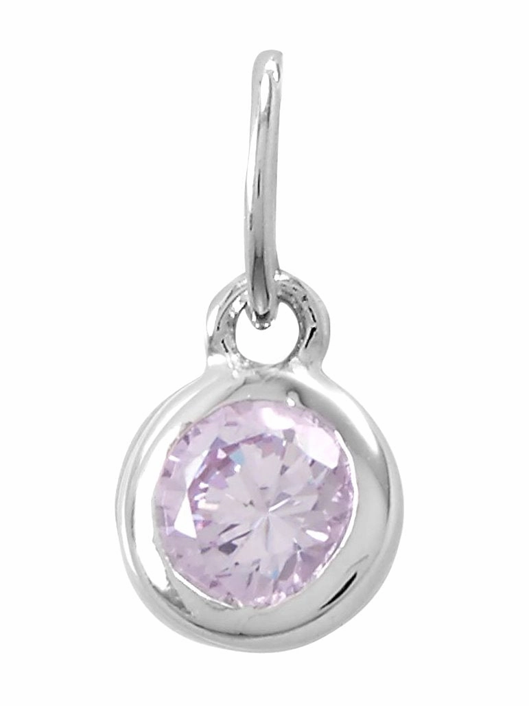 Timeless Style Chic Spark June Birthday Charm Lavender Light Purple Cubic Zirconia Sterling Silver
