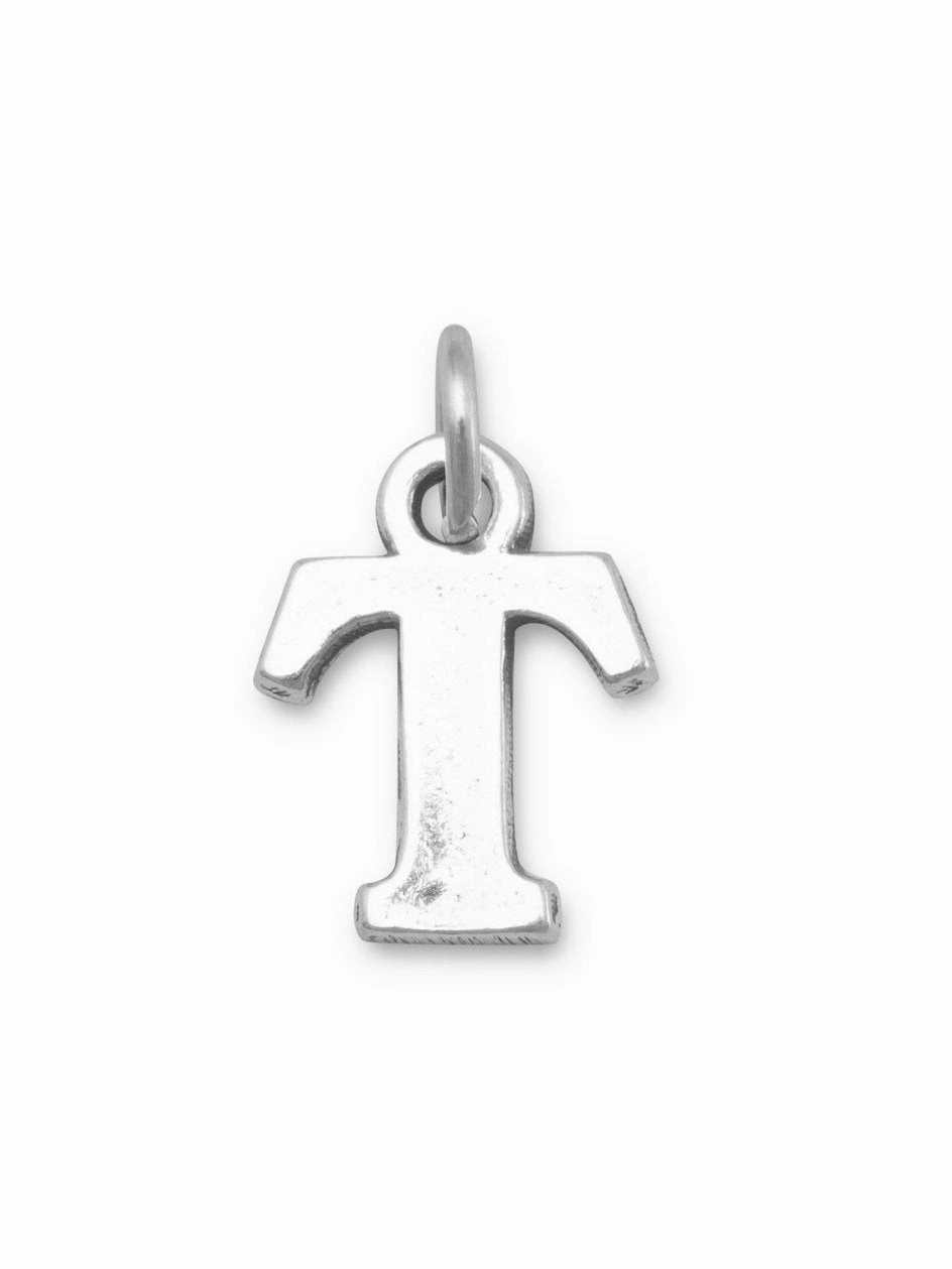 Greek Alphabet Letter Tau Charm Sterling Silver - Made in the USA Modern Flair