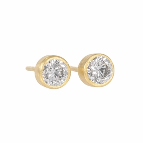 Radiance Diamond Studs - 18k Gold, Oxidized Silver   Reclaimed Diamonds Artistic Item Statement Trinket