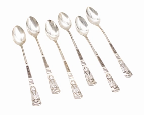 Vintage Maisel Thunderbird 6-Piece Sterling Silver Iced Tea Spoons Set Seasonal Favorite True Shine