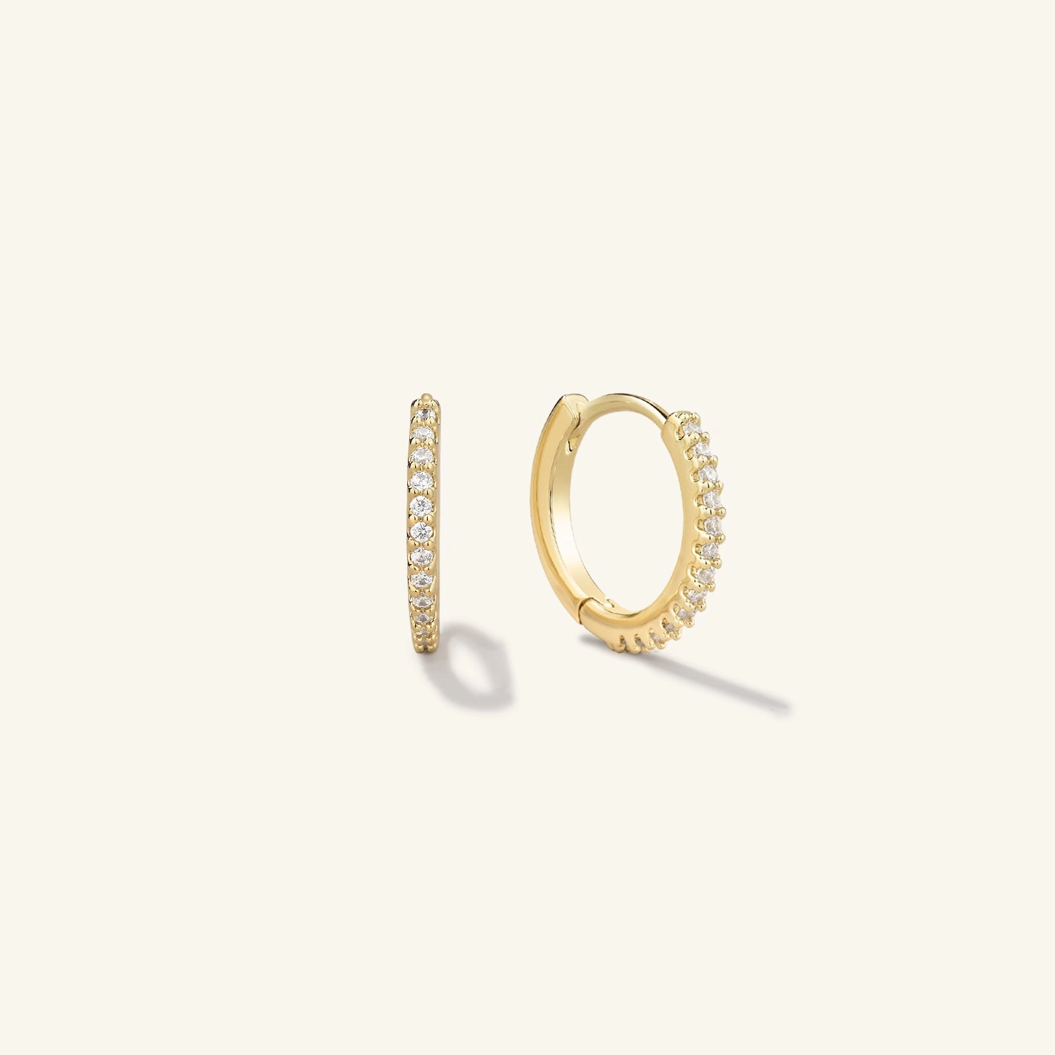 Allure Finish Pave Moissanite Daily Hoops Earrings - Medium