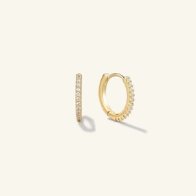 Allure Finish Pave Moissanite Daily Hoops Earrings - Medium