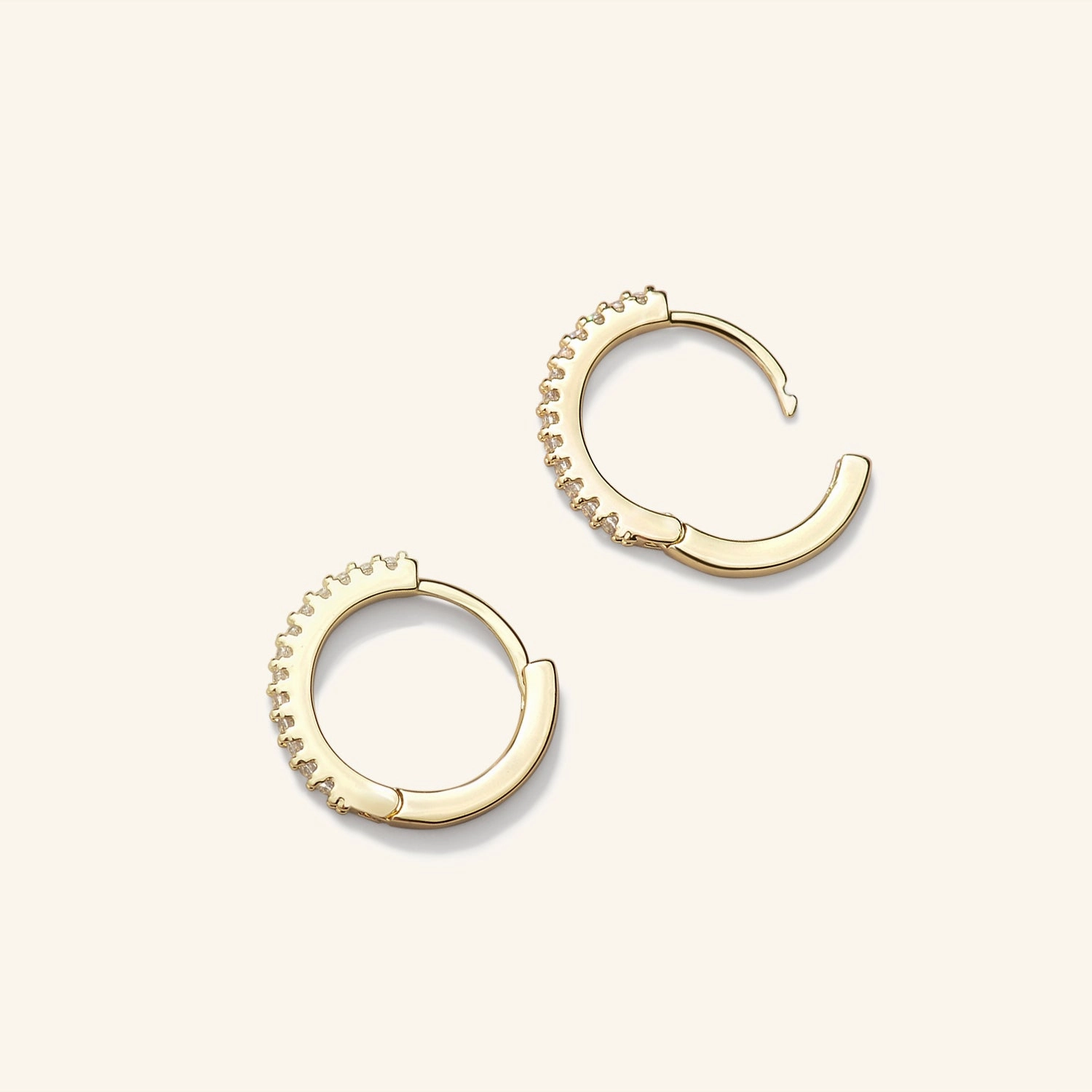 Pave Moissanite Daily Hoops Earrings - Medium Modern Touch