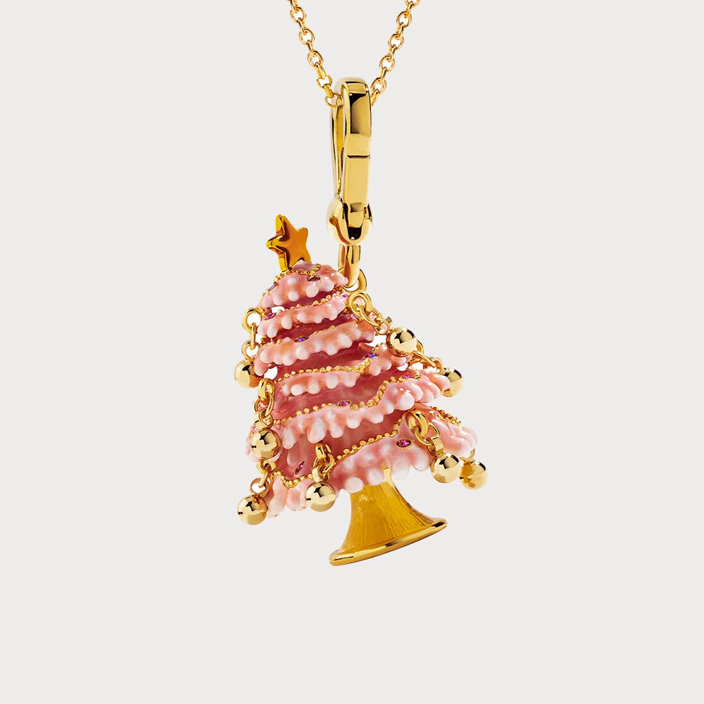 Christmas Tree Locket Necklace Retro accessory