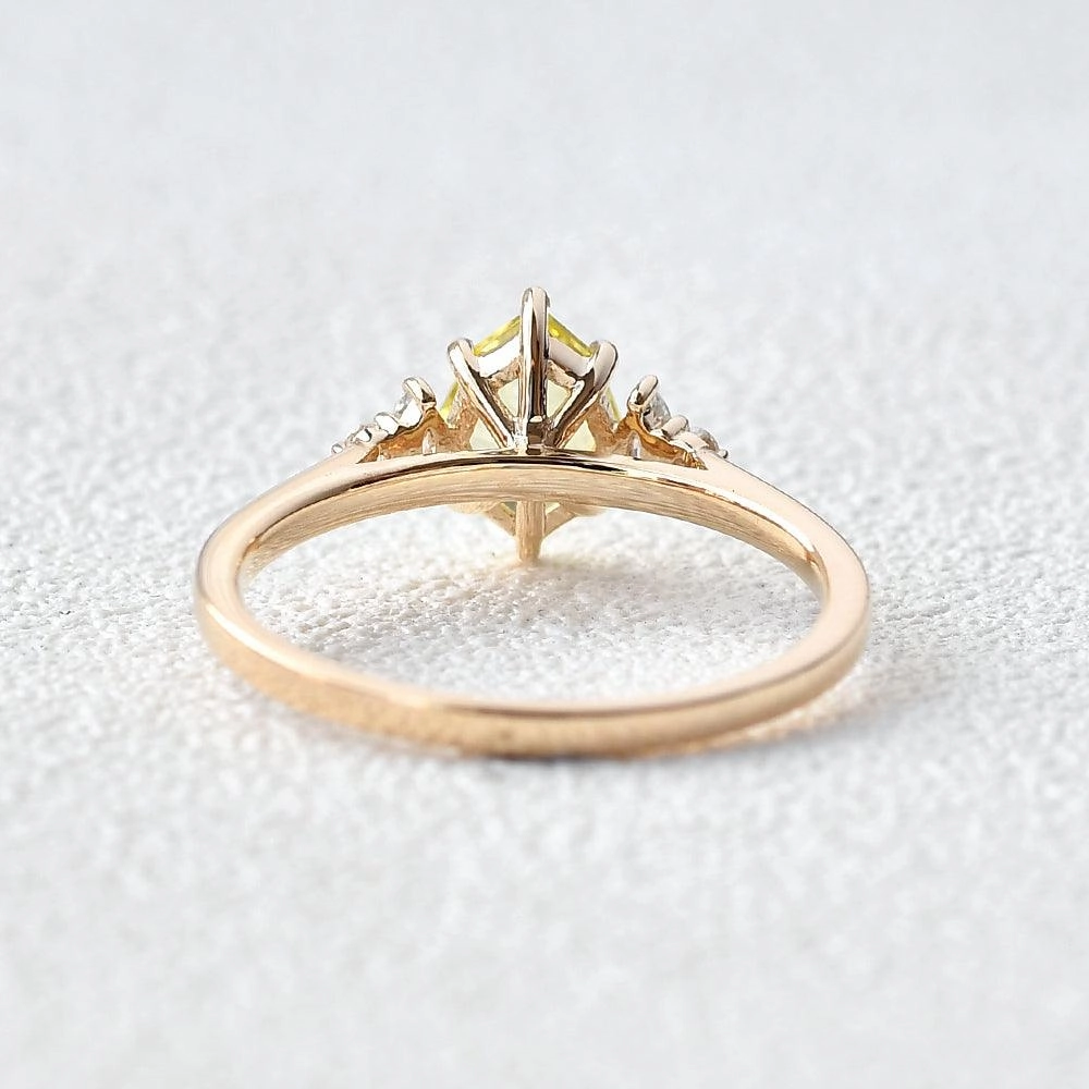 Unique Style Citrine & Moissanite Yellow Gold Ring