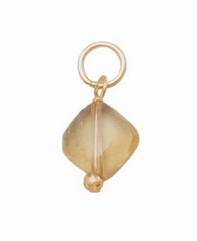 Citrine November Birthstone Bead Charm 14k Gold-Filled Creative Craft Statement Highlight