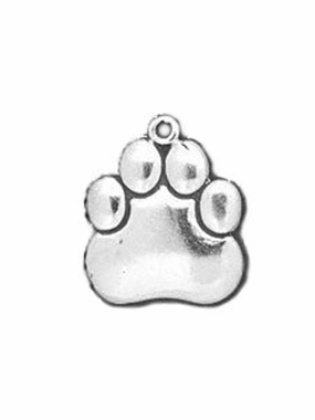Daily Match Delicate Finish Paw Print Charm or Pendant Sterling Silver