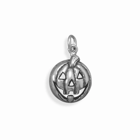 Pumpkin Jack-O-Lantern Halloween Charm Sterling Silver Personalized Craft Night Ready