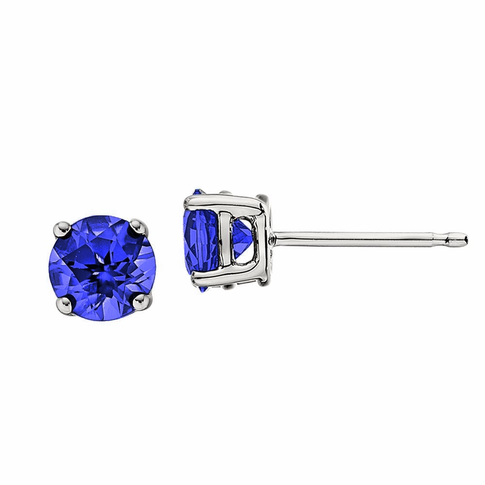 Classic Birthstone Stud Earrings with Sapphires Distinctive Style Pieces Timeless Pair