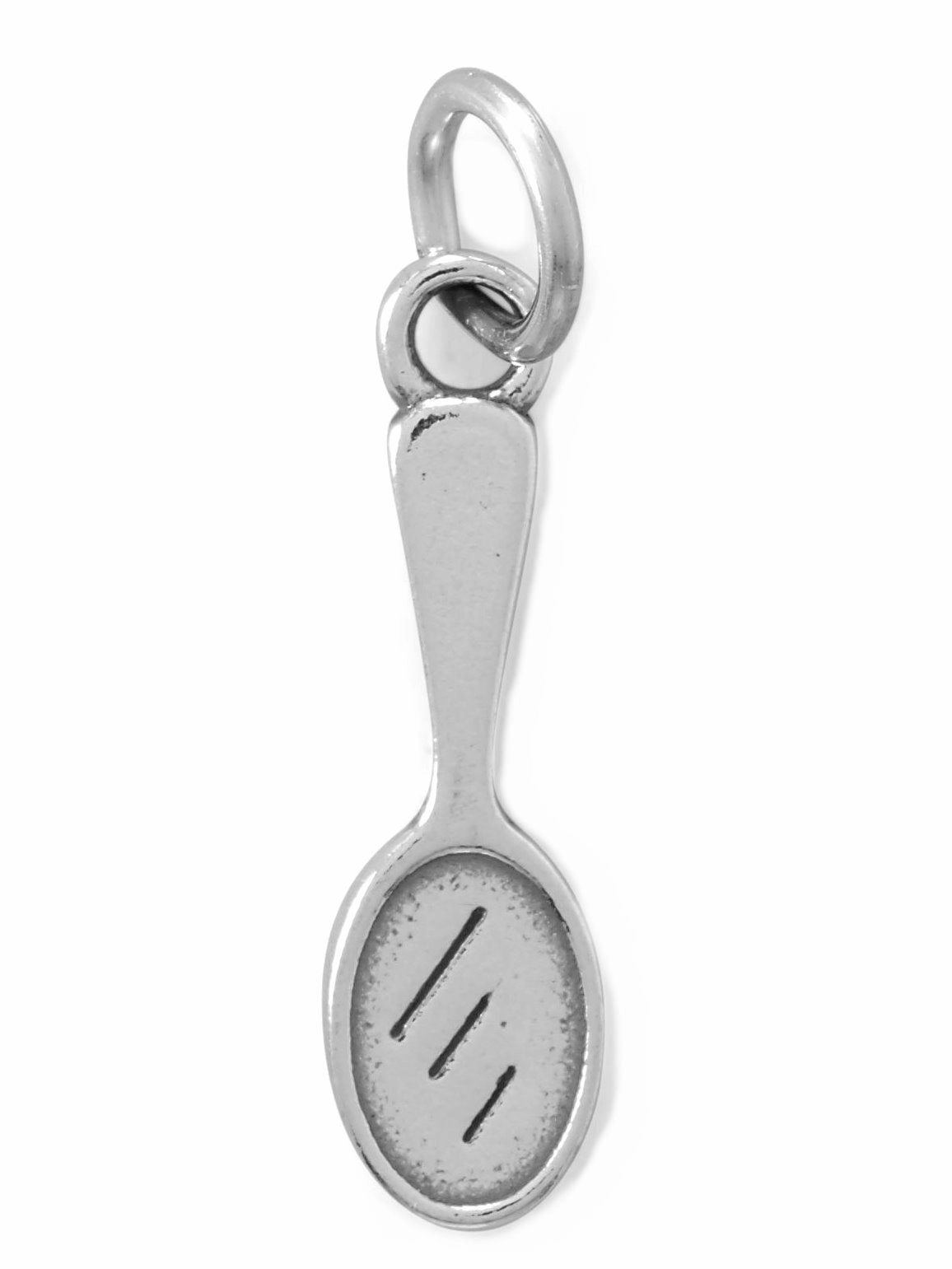 Flat Frame Hand Mirror Charm Sterling Silver