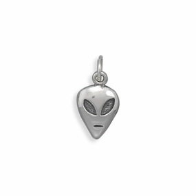 Alien Head Charm Sterling Silver Holiday Gift Graceful Finish