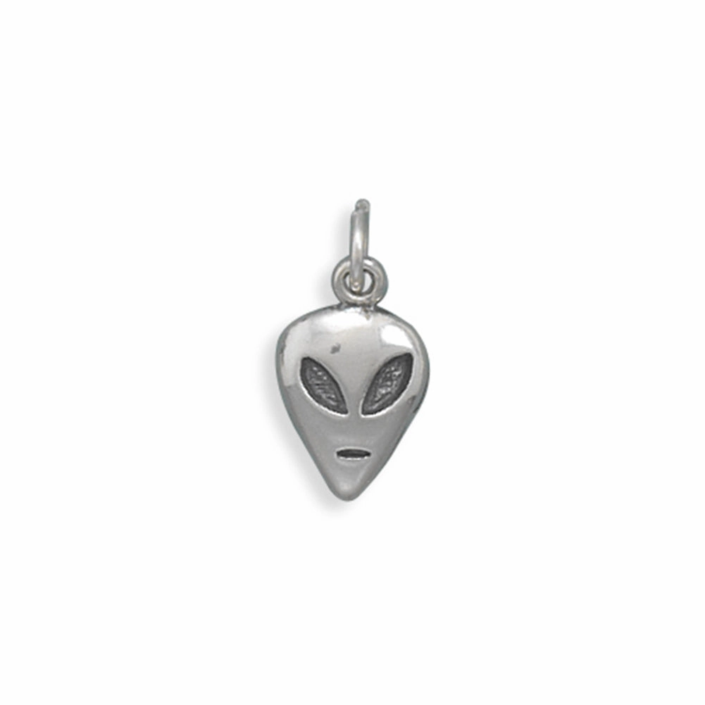 Alien Head Charm Sterling Silver Holiday Gift Graceful Finish