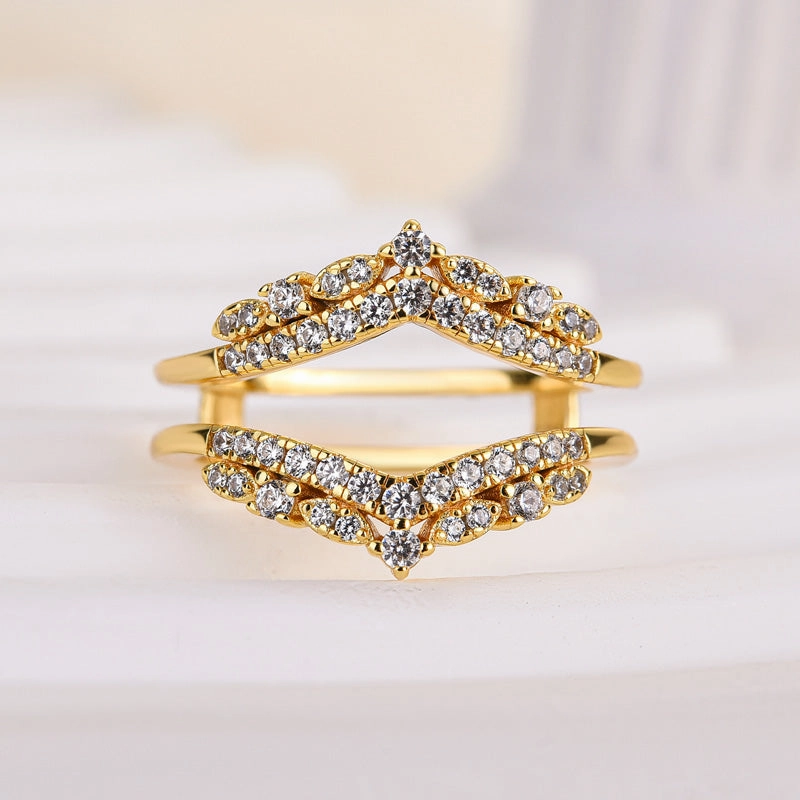 Louily Exclusive Round Cut Jacket Wedding Band For Women In Sterling Silver Stylish Sparkle