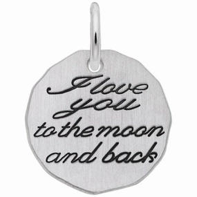 Neutral Glow High Class I Love You to the Moon and Back Tag Charm