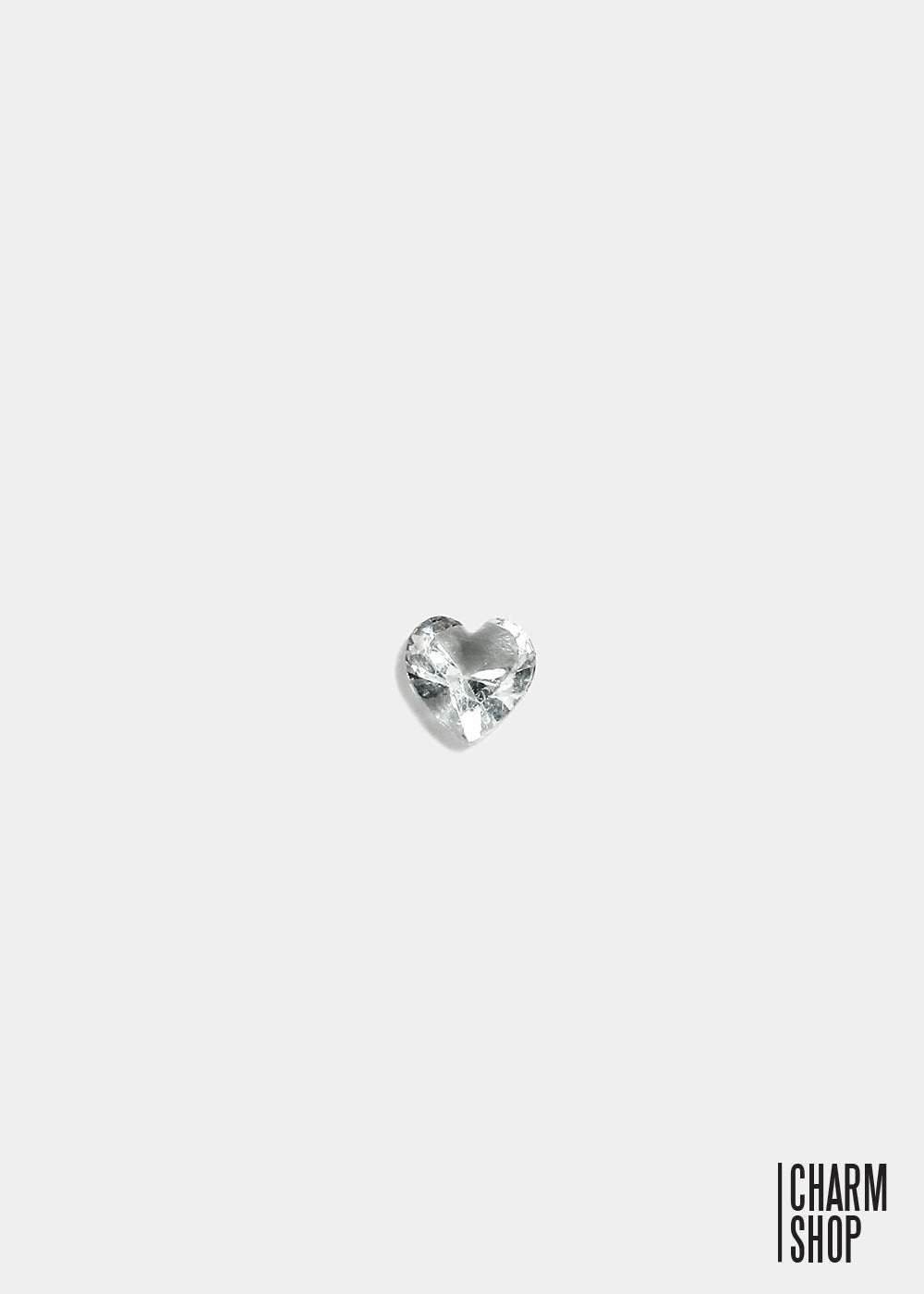 Crystal Clear Heart Accent Stone Locket Charm (2 stones) Chic Fusion