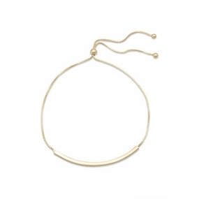 Radiant Statement Gold-plated Sterling Silver Box Chain Bracelet with Bar Adjustable Length