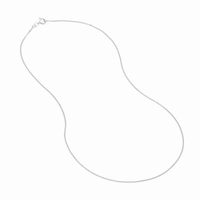 14k White Gold Curb Chain Necklace 0.9mm, 18-inch length Daily Look