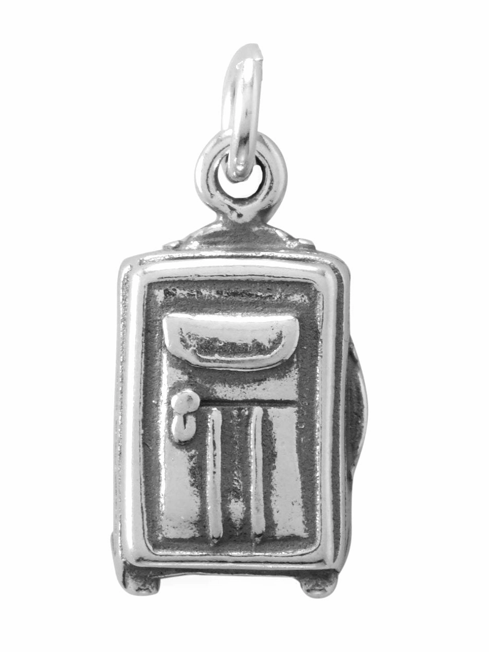 Sparkling Shine Pieces Rolling Suitcase Travel Charm Sterling Silver