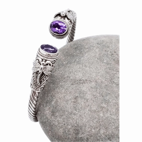 Exquisite Shine Finish Sterling Silver Hinge Bracelet With Dragonfly Motif