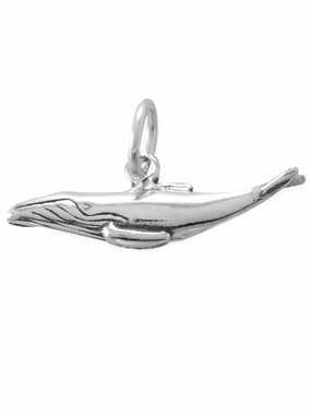 Fall Mood Humpback Whale Charm Sterling Silver