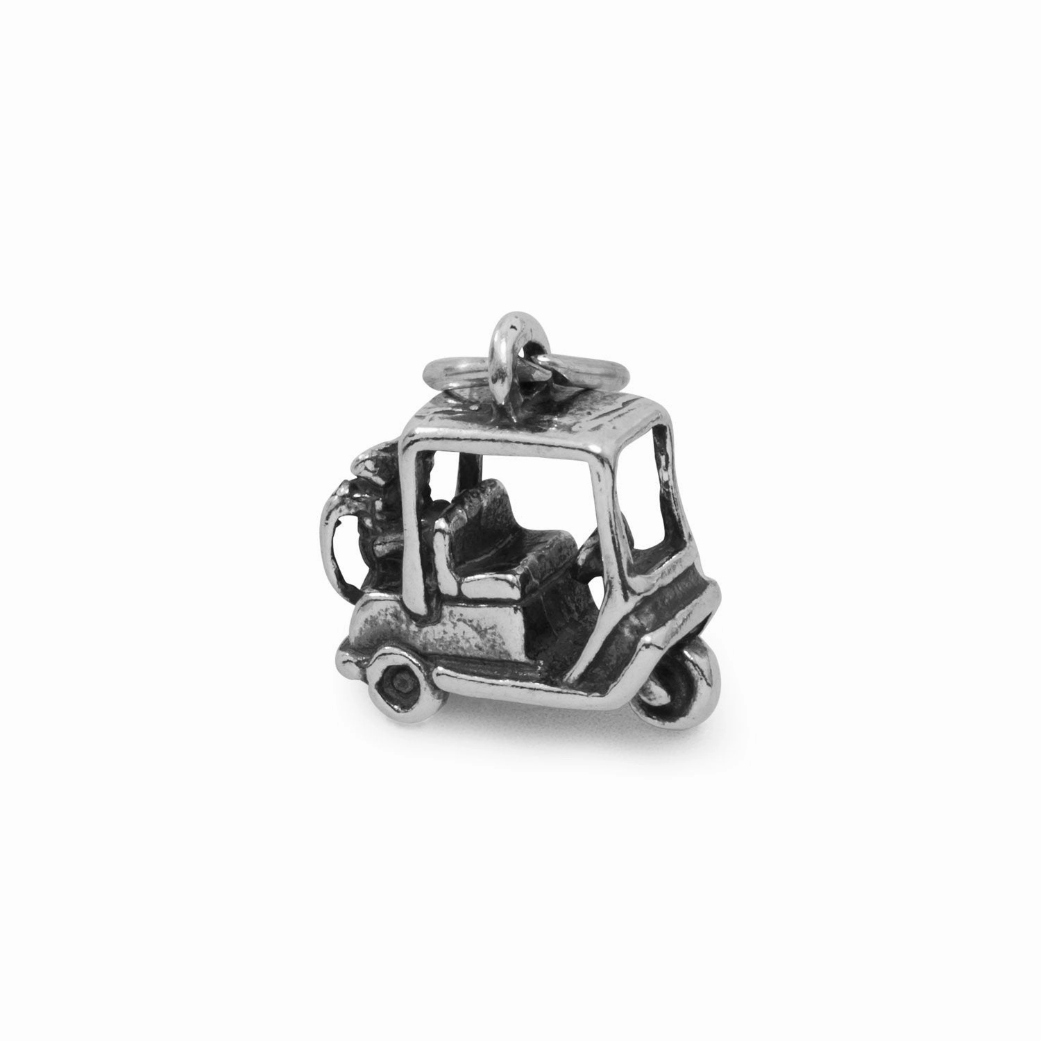 Golf Cart Charm in Sterling Silver, Made in the USA Refined Gift Chic Gem