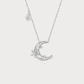 Snowflake Moon Necklace Pretty Accent