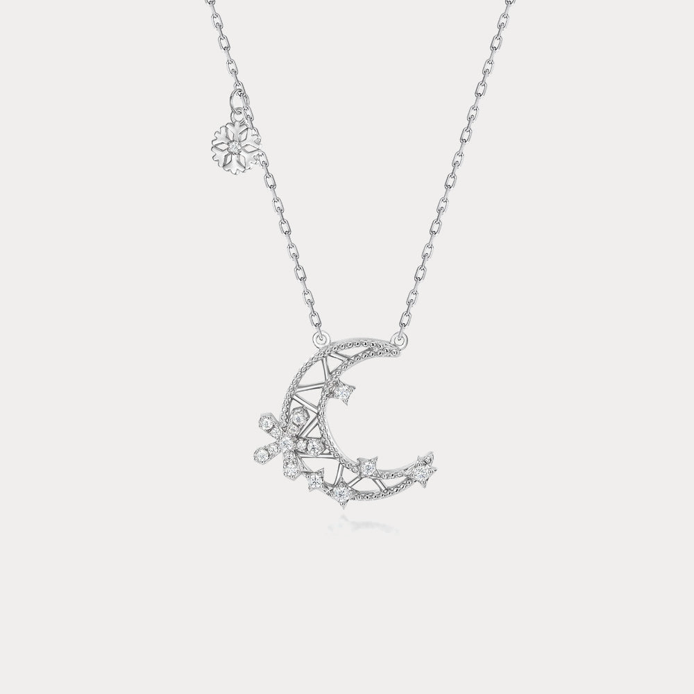 Snowflake Moon Necklace Pretty Accent