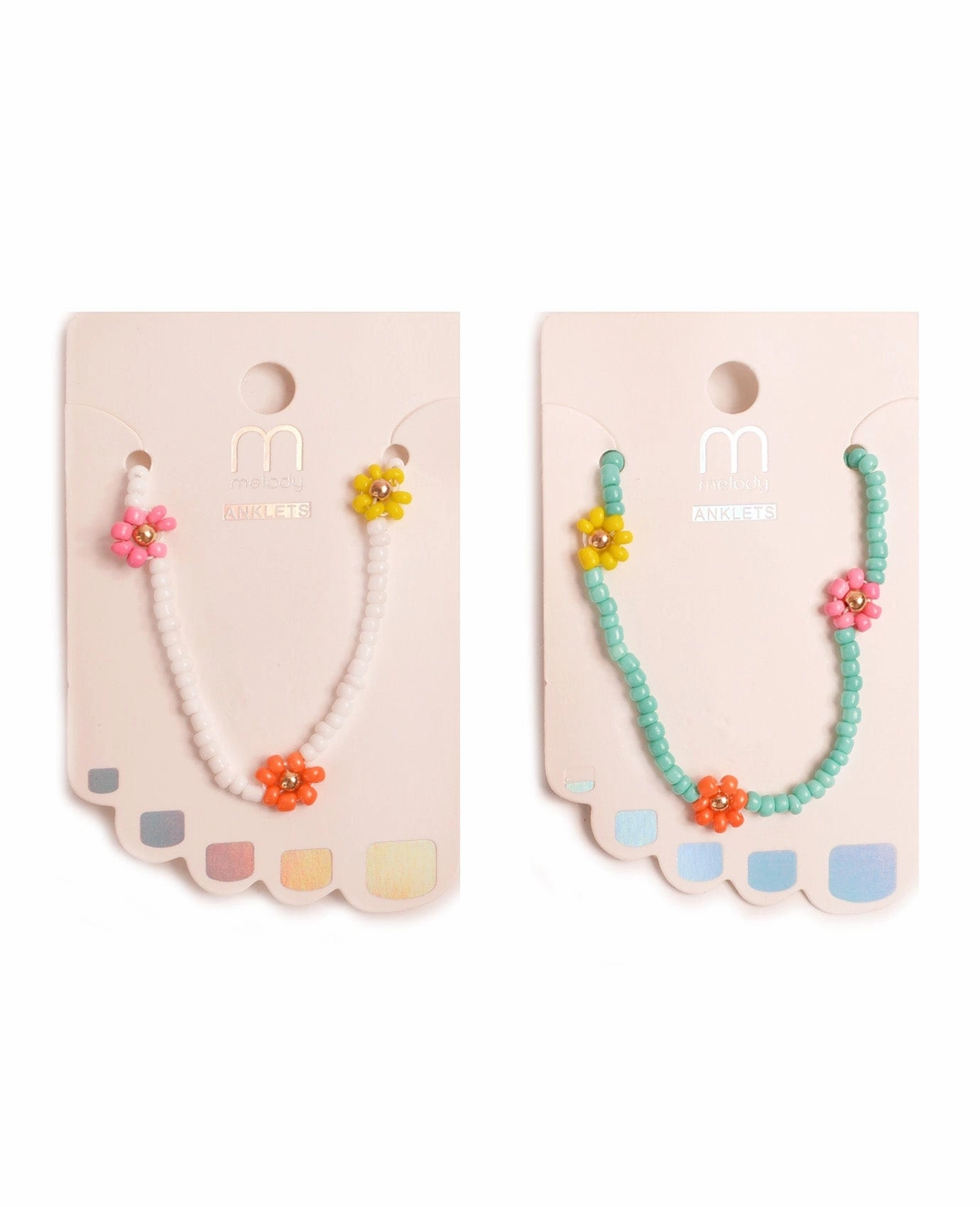 Unrivaled Value Understated Elegance Colorful Flowers Ankle Bracelet