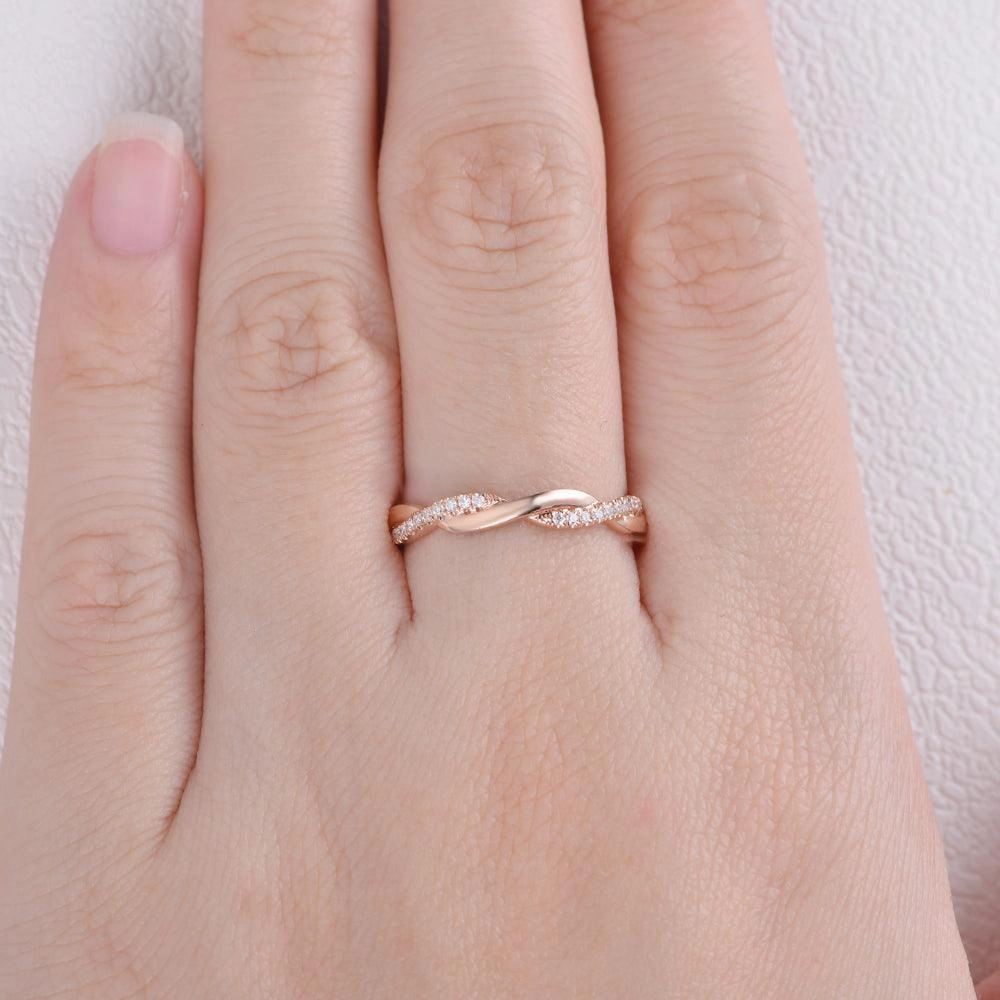 Classic Outfit Casual Combo Colorless Infinity Moissanite Wedding Band