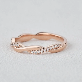 Everyday Mood Bridal Style Colorless Infinity Moissanite Wedding Band