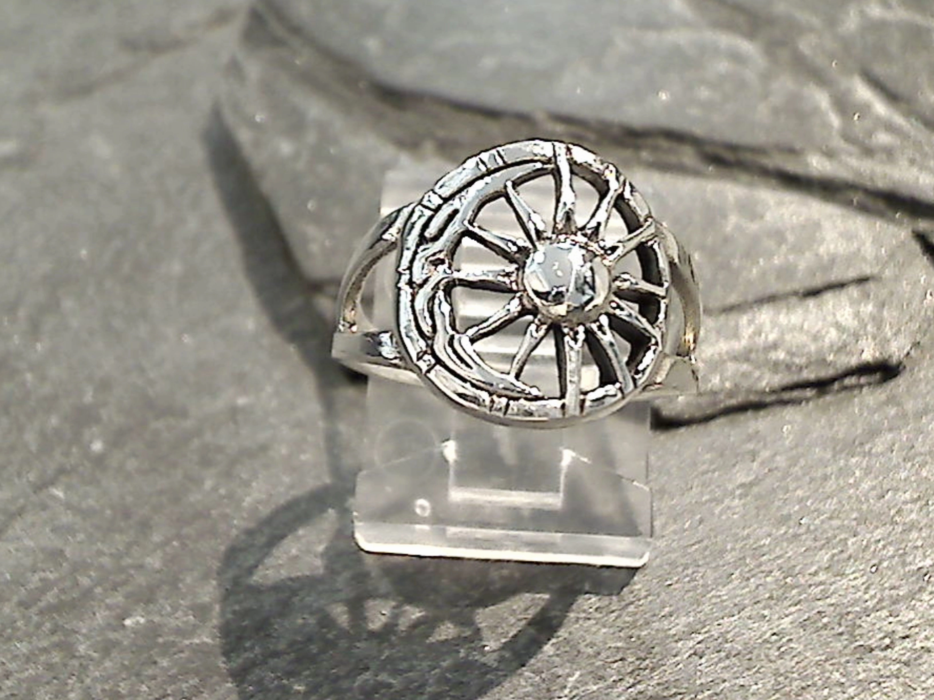 Size 9.5 Sterling Silver Sun And Moon Ring Delightful Gift Transparent Item