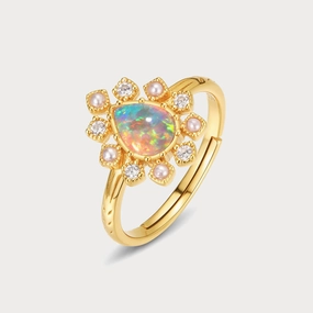 Vintage Opal Ring Dynamic Style